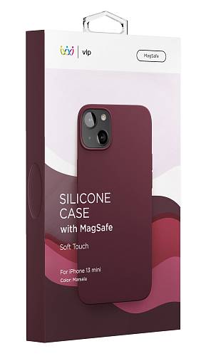 Чехол для смартфона vlp Silicone case with MagSafe для iPhone 13 mini, «марсала»